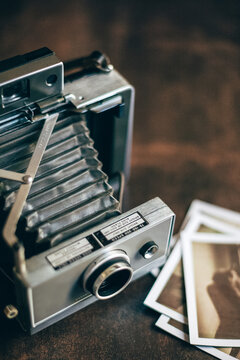 Old camera and Polaroid