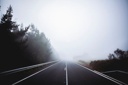 Road in a foggy day