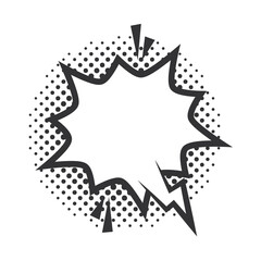 pop art speech bubble retro halftone style, linear design white background