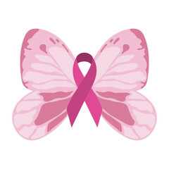 breast cancer awareness butterfly pink ribbon decoration design