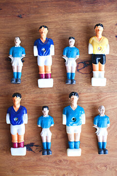 collection of table top football game players