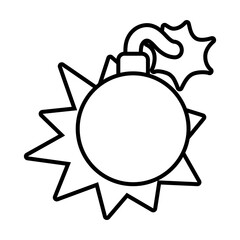 pop art elements, bomb and burst icon, line style