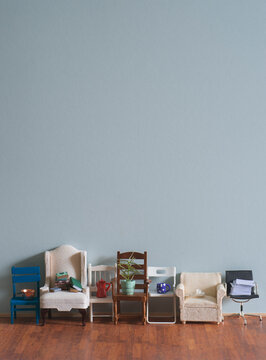 Chairs and sofas and various household items