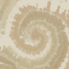 Brown Tiedye Shirt. Abstract Bohemian Background. 