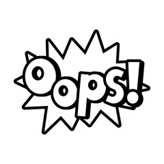 pop art elements, burst with opps word, line style