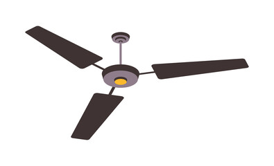 Vector electric fan isolated on background. Household devices for air cooling and conditioning, climate control. Vector illustration in flat