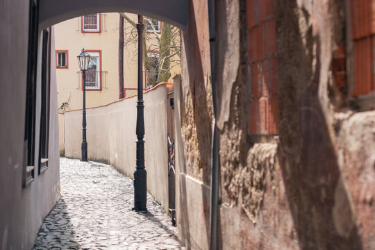 Pathway Between Buildings in Old Town Cheb