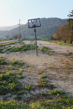 Crooked basketball stand