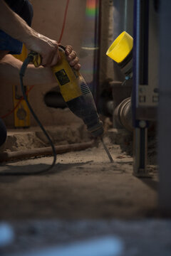 Man drilling