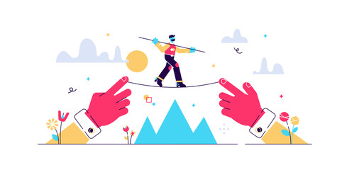 Balancing risk vector illustration. 
