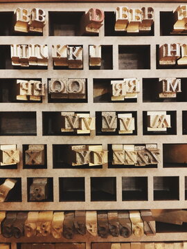 letters for typesetting - vertical