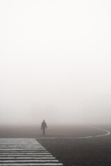 foggy landscape, lonely people 