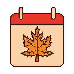 autumn calendar reminder season line and fill icon