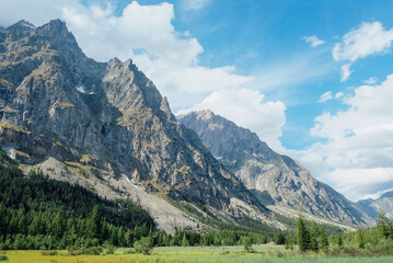 Fototapeta premium Beautiful mountain landscape in Val Ferret, Italy.