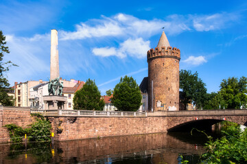 The Steintorturm at the Steintorbrücke is one of four remaining medieval towers in historic Brandenburg.
