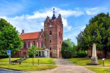 Neogothic church in the stork village Linum, Brandenburg an der Havel, Germany