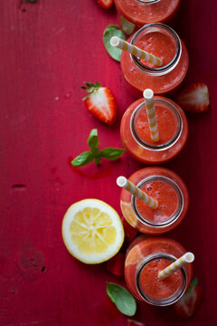 Rhubarb and strawberry smoothie