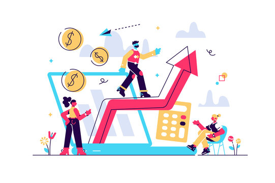 Stock trading, income growth. ROI, investment 