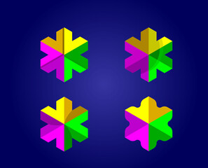 Fototapeta premium Abstract Geometry isometric logo design concept for Architecture Industrial online shop technology