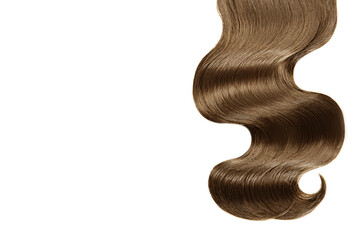 Fototapeta premium Curl brown hair on white background