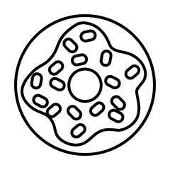 pop art elements, sweet donut icon, line style