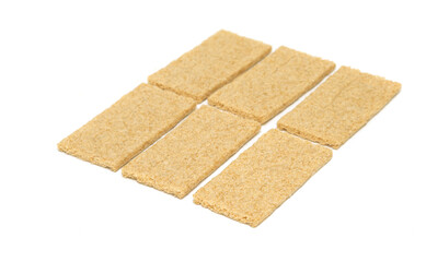 Crispbread loaves, isolated on a white background.