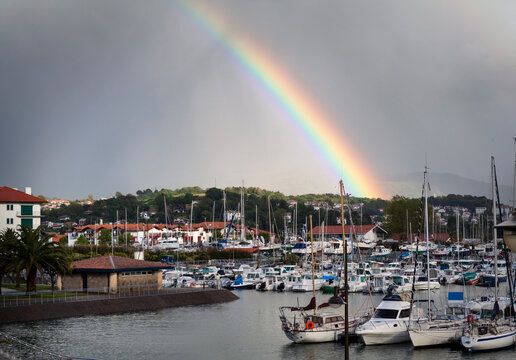 Rainbow on Hendaye marina