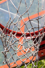 Fototapeta na wymiar Basketball hoop outdoors summer nature.