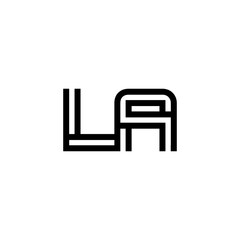 initial letter la line stroke logo modern