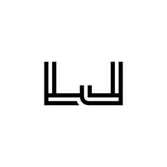 initial letter lj line stroke logo modern