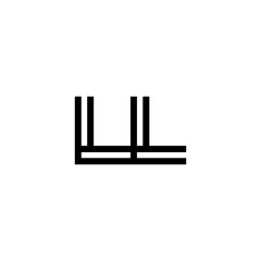 initial letter ll line stroke logo modern