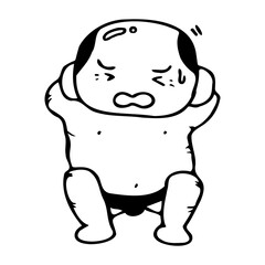 スクワットをする男性