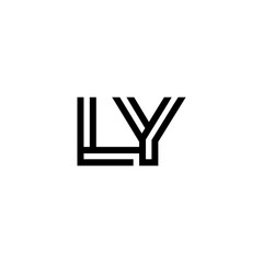 initial letter ly line stroke logo modern