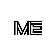 initial letter me line stroke logo modern