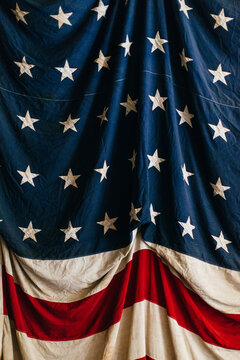 Hanging vintage American Flag