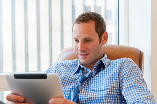 businessman with tablet