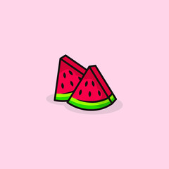 watermelon cute cartoon illustration design vector