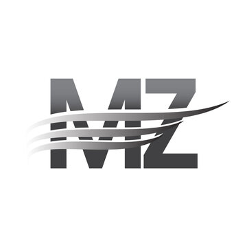 recommend clip art: Initial MZ wing logo, grey color vector logotype, logo for company name business and company identity.