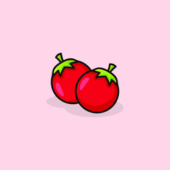 tomato cute cartoon illustration design vector