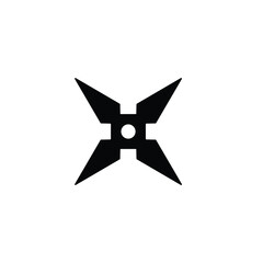 Ninja throwing stars icon vector on white background, simple sign and symbol.