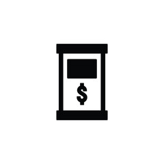 ATM icon vector on white background, simple sign and symbol.