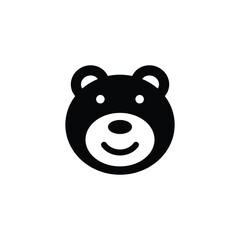 Bear icon vector on white background, simple sign and symbol.
