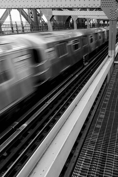 Subway train speeding by