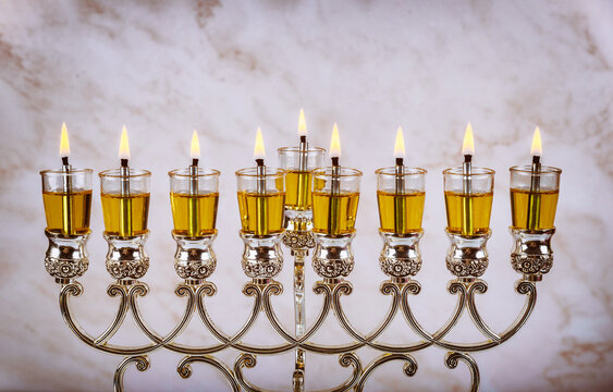Hanukkah menorah symbol of Judaism traditional holiday