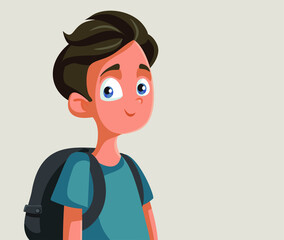 Cute Teen School Boy Vector Character