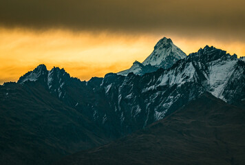 Mount Aspiring sunset New Zealand Alps