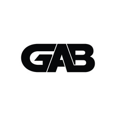 GAB letter monogram logo design vector