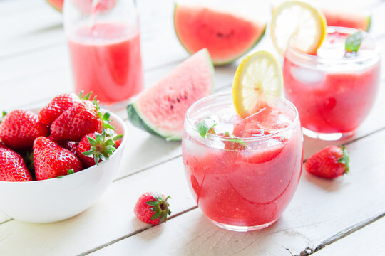 Strawberry and watermelon cocktail