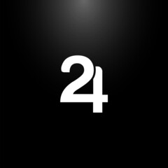 24 number template logo design vector
