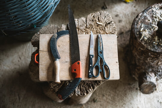 Garden tools from above